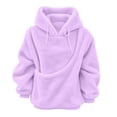 thumbnail image 1 of FUZHIQ Women's Fuzzy Pet Pouch Hoodie Cat Dog Carrier Sweatshirt Round Zipper Opening Kangaroo Pocket Plush Hooded Pullover for Small Pets, 1 of 6