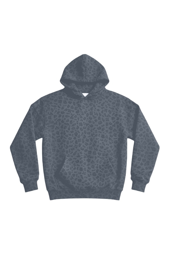 Women's Leopard Print Hoodie Loose Fleece Sweatshirt Long Sleeve with Pocket Drop Shoulder Pullovers Top