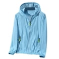 thumbnail image 1 of FUZHIQ Women's UPF 50+ Sun Protection Hooded Jacket Cooling Lightweight Long Sleeve Full Zip UV Sun Shirt with Pockets for Daily Commute Beach Travel Outdoor Wear,XXL, 1 of 5