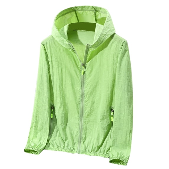 FUZHIQ Women's UPF 50+ Sun Protection Hooded Jacket Cooling Lightweight Long Sleeve Full Zip UV Sun Shirt with Pockets for Daily Commute Beach Travel Outdoor Wear,XXXL
