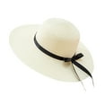 thumbnail image 1 of FUZHIQ Women's Wide Brim Solid Color Floppy Sun Hat, Foldable UV Protection Beach Hat, Lightweight Packable Summer Hat for Vacation Pool Travel Outdoor,One Size, 1 of 3