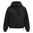 thumbnail image 1 of FUZHIQ Womens Cat Dog Carrier Hoodie Pet Pouch Sweatshirt Kangaroo Pocket Round Opening Hooded Pullover Top, 1 of 5