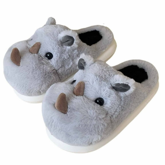 FUZHIQ Womens House Slippers,Funny Animal Slippers for Women with Heels Non- Warm Boots