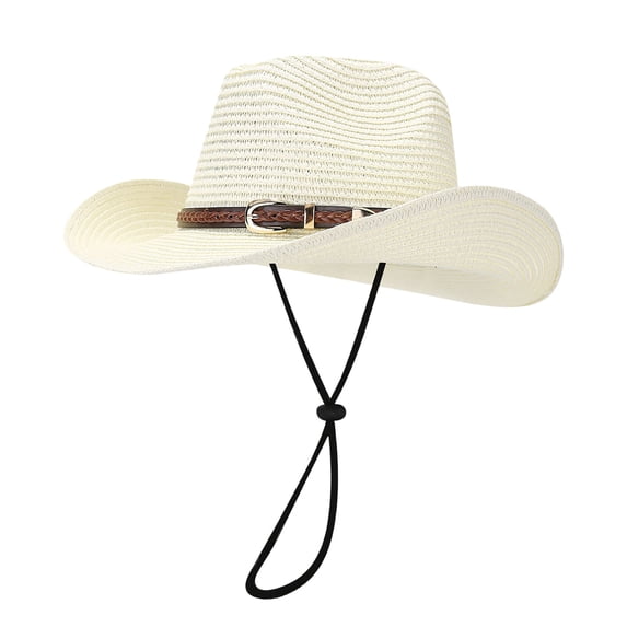 FUZHIQ Womens Mens Wide Brim Straw Panama Hat Fedora Summer Beach Sun Hats UPF Straw Hat for Women,One Size