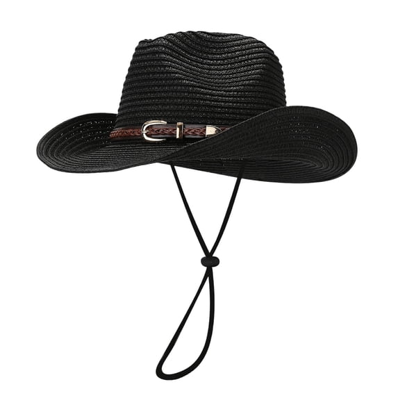 FUZHIQ Womens Mens Wide Brim Straw Panama Hat Fedora Summer Beach Sun Hats UPF Straw Hat for Women,One Size