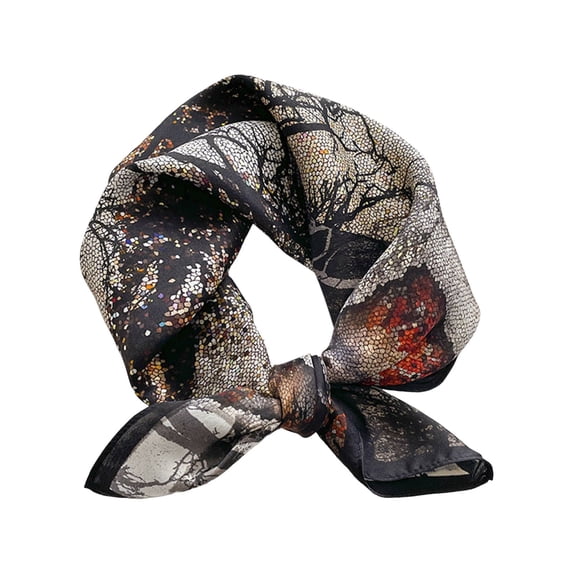 FUZHIQ Womens Satin Silk Feeling Formal Square Neck Scarf Head Hair Wraps Kerchief
