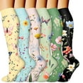 thumbnail image 1 of FUZHIQ Womens Socks 6PC Long Compression Socks Leggings Long Running Compression Socks Outdoor Sports Socks Support Stockings, 1 of 3