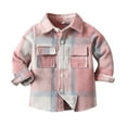 thumbnail image 1 of FUZHIQ Youth Button Up Shirts For Boys Toddler Boys Girls Shirt Coat Jacket Plaid Long Sleeve Kids Lapel Button Tops Outwear ,6-7 Years, 1 of 4