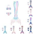 thumbnail image 1 of FUZHIQA Swimsuit for Girls 7-8 3 Piece Girls Swimsuit Bathing Suits Bikini Fish Tail Set for Girls,H,140, 1 of 6