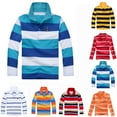 thumbnail image 1 of FUZHIQ Boys Striped Polo Shirt Long Sleeve Golf Shirt School Uniform Shirts Summer Active Performance Tops,5-6Years, 1 of 3