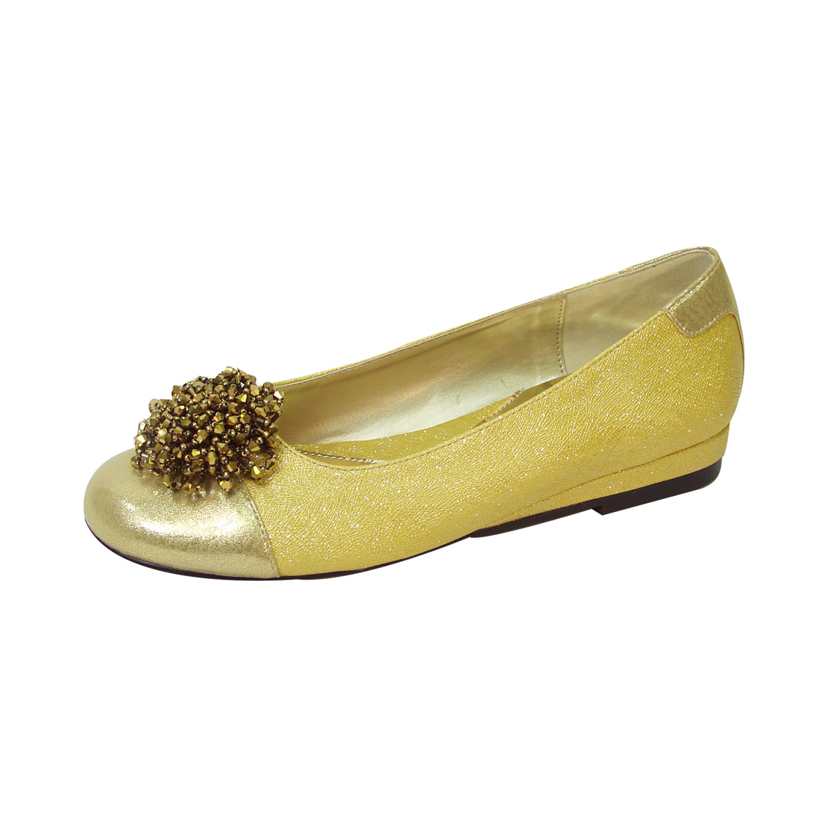 FUZZY Emily Women's Wide Width Pointed Toe Glitter Dress Casual Flats Shoes