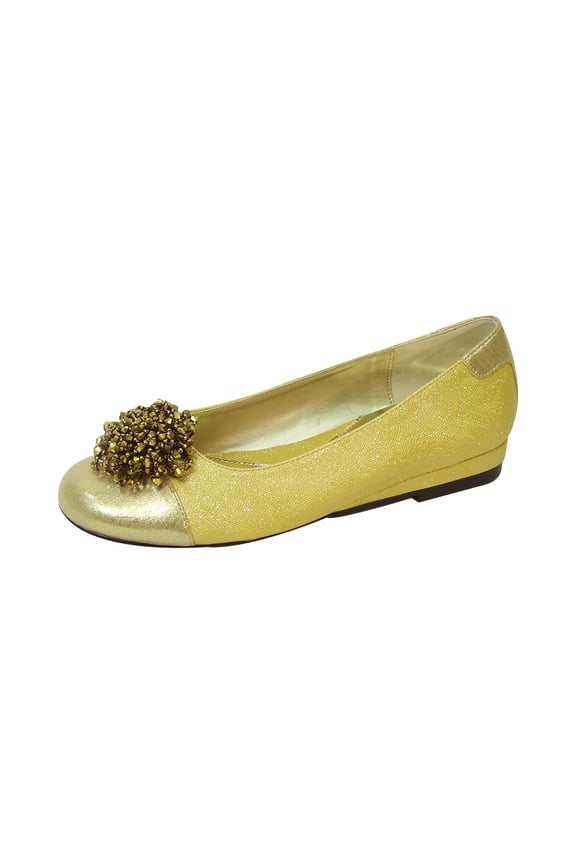 Andie Women Extra Wide Width Metallic Slip On Flats GOLD 9