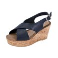 thumbnail image 1 of FUZZY Anya Women Extra Wide Width Platform Corkscrew Wedge High Heel Slingback, 1 of 6