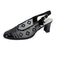 thumbnail image 1 of FUZZY Greta Women Wide Width Closed Toe Decorative Nylon Mesh Slingback BLACK 12, 1 of 6