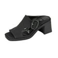 thumbnail image 1 of FUZZY Judith Women's Wide Width Elegant Comfort Heeled Sandals with Buckle BLACK 9.5, 1 of 6