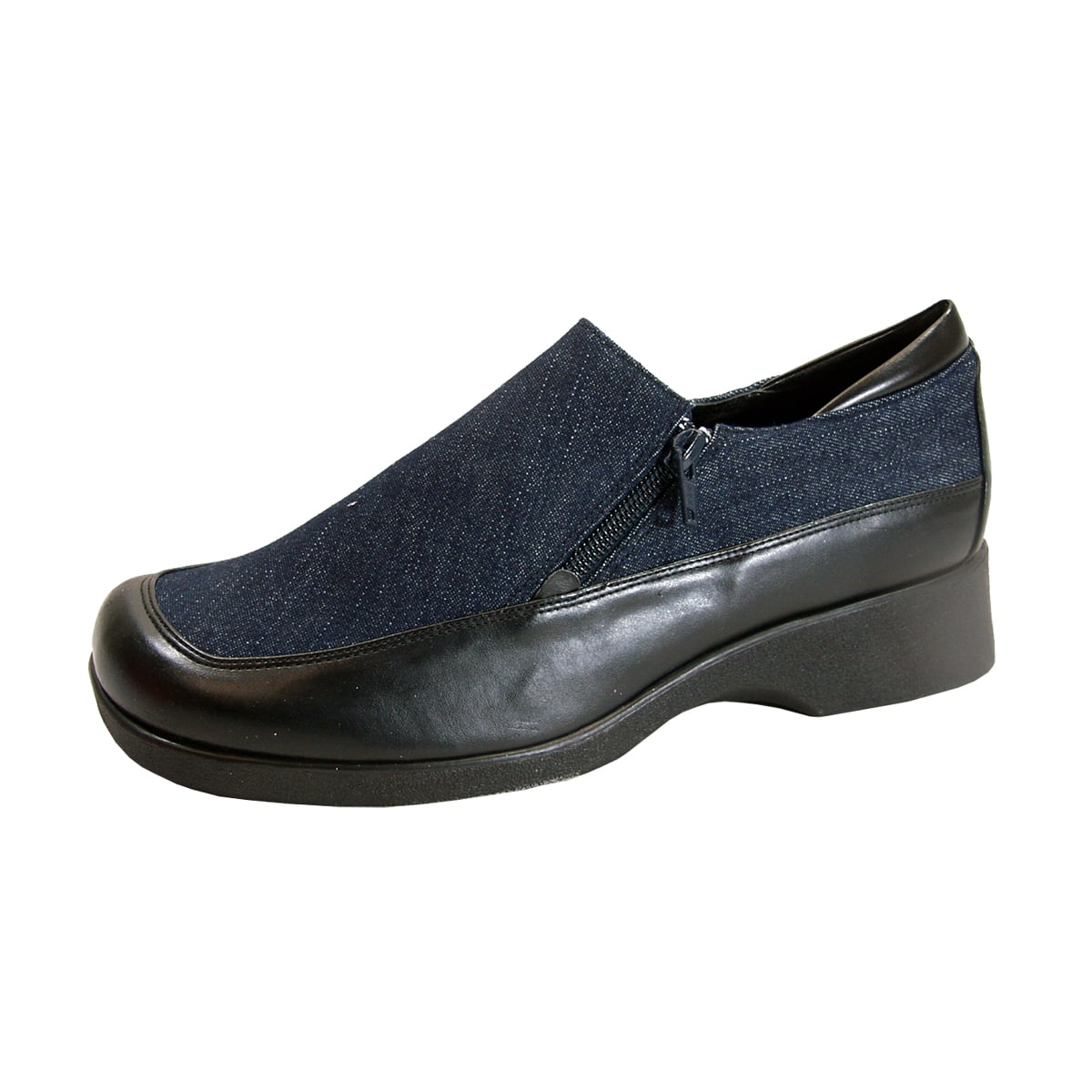 FUZZY Nell Women's Wide Width Denim Casual Shoes with Zipper BLUE DENIM 9.5