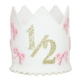 thumbnail image 1 of FVDPWYE 1/2 Birthday Crown Little Princess Crown Sweet Girls Bow Decorative Themed Party Golden, 1 of 9
