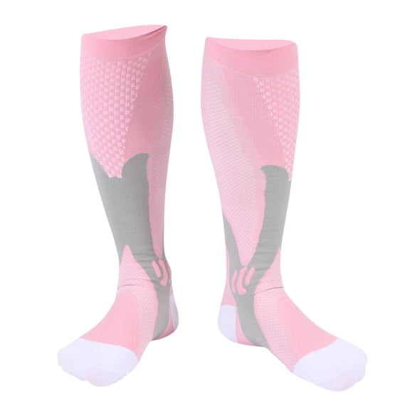 FVDPWYE 1 Pair Athletic Jogging Compression Socks Breathable Unisex Stockings Sleeve Pink XXL