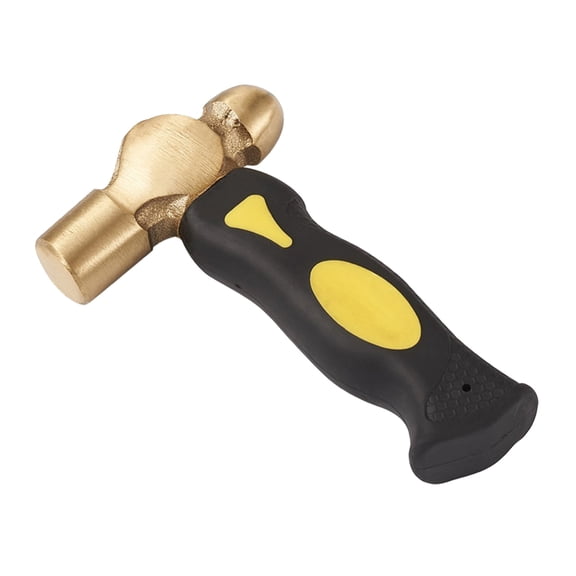 FVDPWYE 1 Pound Brass Stamp Hammer Short Handle with Flat Mallet Head Chasing Hammer for