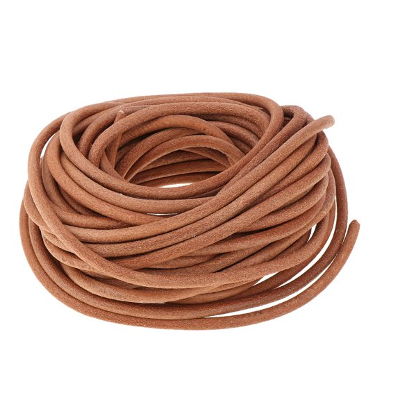 FVDPWYE 10 Meters Round Leather Roll Cowhide Leather Cord,(5mm, 5mm Diameter