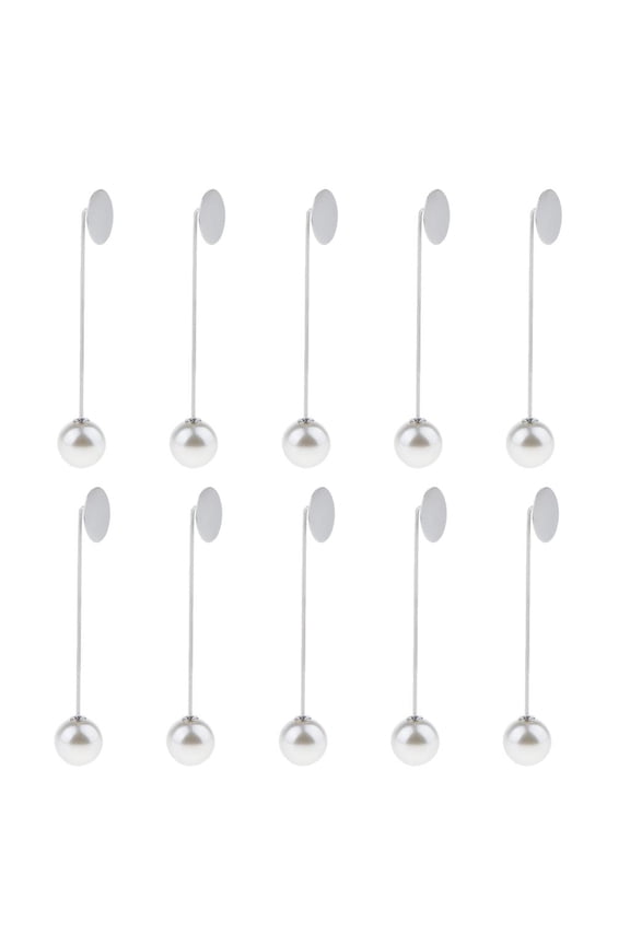 10 Pack Metal Lapel Stick Pin Tie Hat Scarf Badge Brooch Blank Tray Pad for DIY
