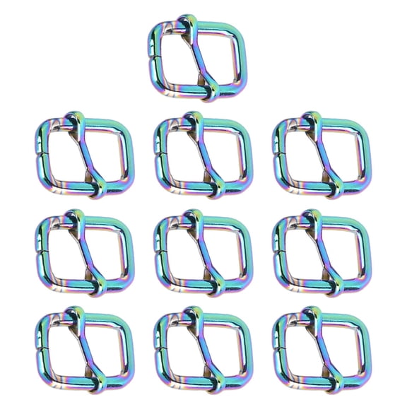 FVDPWYE 10 Pcs Rectangle Slides Buckle Kit Adjustable Roller Pin Buckles Slider Adjuster 13x20mm