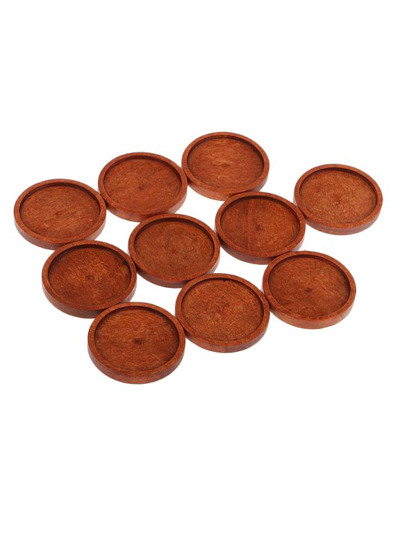 10 Pcs Stone Base Support Blank Round Setting Base Charm Cabochon Light Coffee - Light Coffee - 30 mm