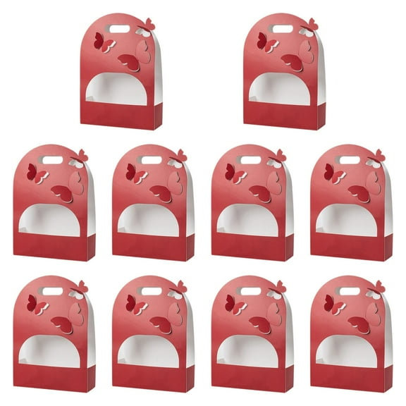 FVDPWYE 10 Pieces 3D Butterfly Flower Box Gift Wrap Box for Arrangements Multifunctional Red