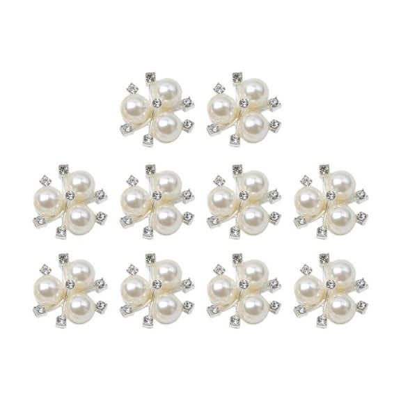 FVDPWYE 10 Pieces Flatback Rhinestone Beads Buttons Button Rhinestone for Jewelry Making Argent