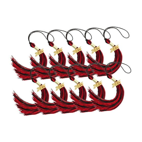 FVDPWYE 10 Pieces Graduation Tassels 2025 Graduation Cap Hat Tassels for Party Preschool red and black
