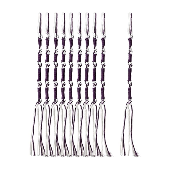 FVDPWYE 10 Pieces Jewish Traditional Tzitzits Set Messiah Thread for Pants Bag Jeans Purple White