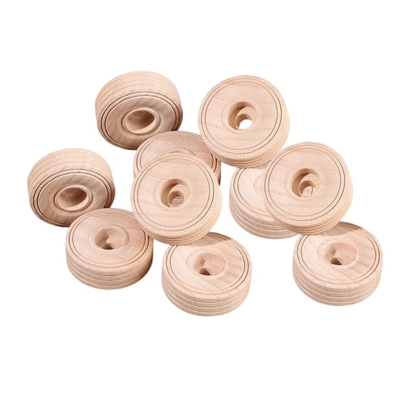 FVDPWYE 10 Pieces Slab Wooden Wheels Crafts Unfinished Rustic,Flat Tires Mini Toy Wheels 2.5cm