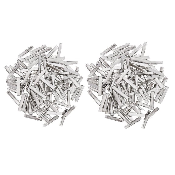 FVDPWYE 100 Lot Blank Alligator Clip Metal Hair Clips Teeth Pinch DIY Barrette Bulk