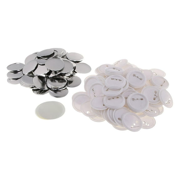 FVDPWYE 100 Pieces Blank Button Making Supplies, Badges Parts Blank Badges Kit Round for S