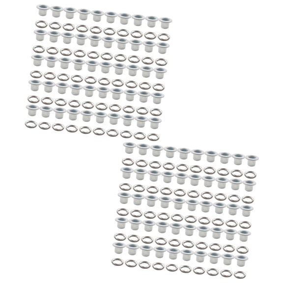 FVDPWYE 100 Pieces Eyelet Grommet Tool Kit Round Shape Tiny Grommet for Bag Clothes Belt white