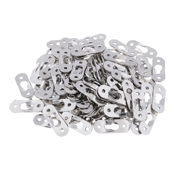 FVDPWYE 100 Pieces Sliver Heavy Duty Keyhole Hangers Picture Hanger Metal Keyhole Hanger