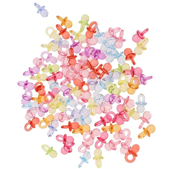 FVDPWYE 100pcs Mini Clear Pacifier Charms Game Prizes Gifts Baby Shower Favor DIY Multi