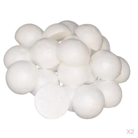 FVDPWYE 100x Half Round White Modelling Foam Ball Styrofoam for Christmas Craft 60mm