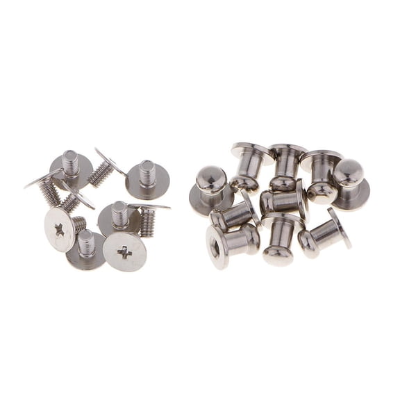 FVDPWYE 10Pcs 8mm Screw Rivets Stud Leather Craft Nail Studs for Belt Wallet Bag Decor