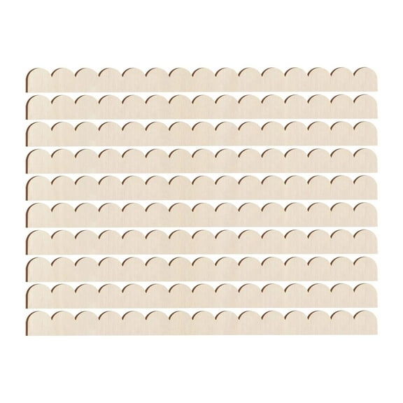 FVDPWYE 10Pcs Fan Shape Decorative Wood Trim Moulding Trims DIY Handcraft Decor Wood Molding for Picture Frame Door Wall Fence Window 40cmx3cmx0.3cm