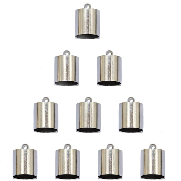 FVDPWYE 10pcs End Bead Caps End Tips For 9mm 10mm Leather Cord Jewelry Finding Craft Silver