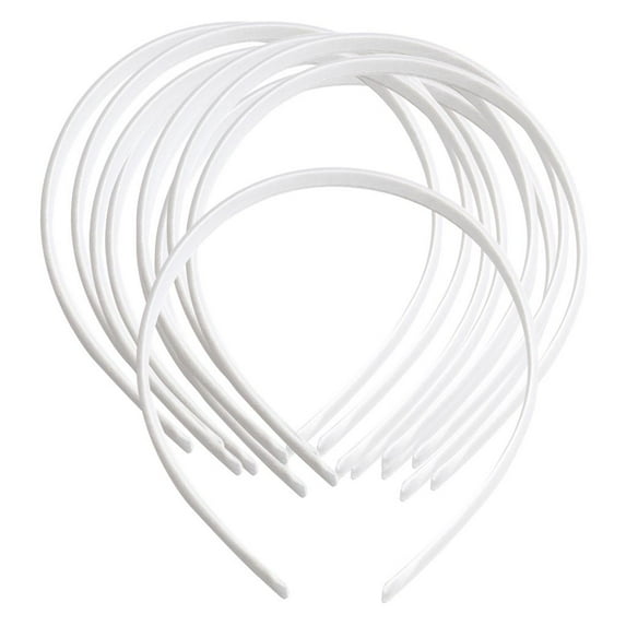FVDPWYE 10pcs Women Girls Satin Plain Headband Alice Ban Hair Band DIY White