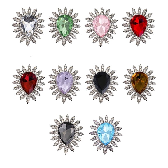 FVDPWYE 10x Rhinestone Buttons Embellishments Hair Flat Back Accessory Stones Bling