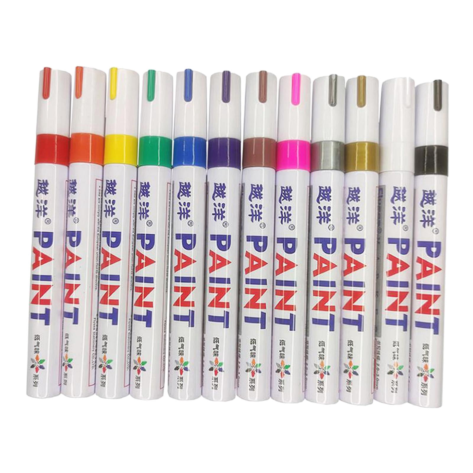 FVDPWYE 12 Pieces Permanent Paint Marker Pen 4.5mm Waterproof Art Scratch Repair for for