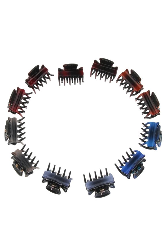 12x Mini Hair Claws Clip, Small Plastic Hair Claws, Hair Clips, Hair Clamps Pins Gradient