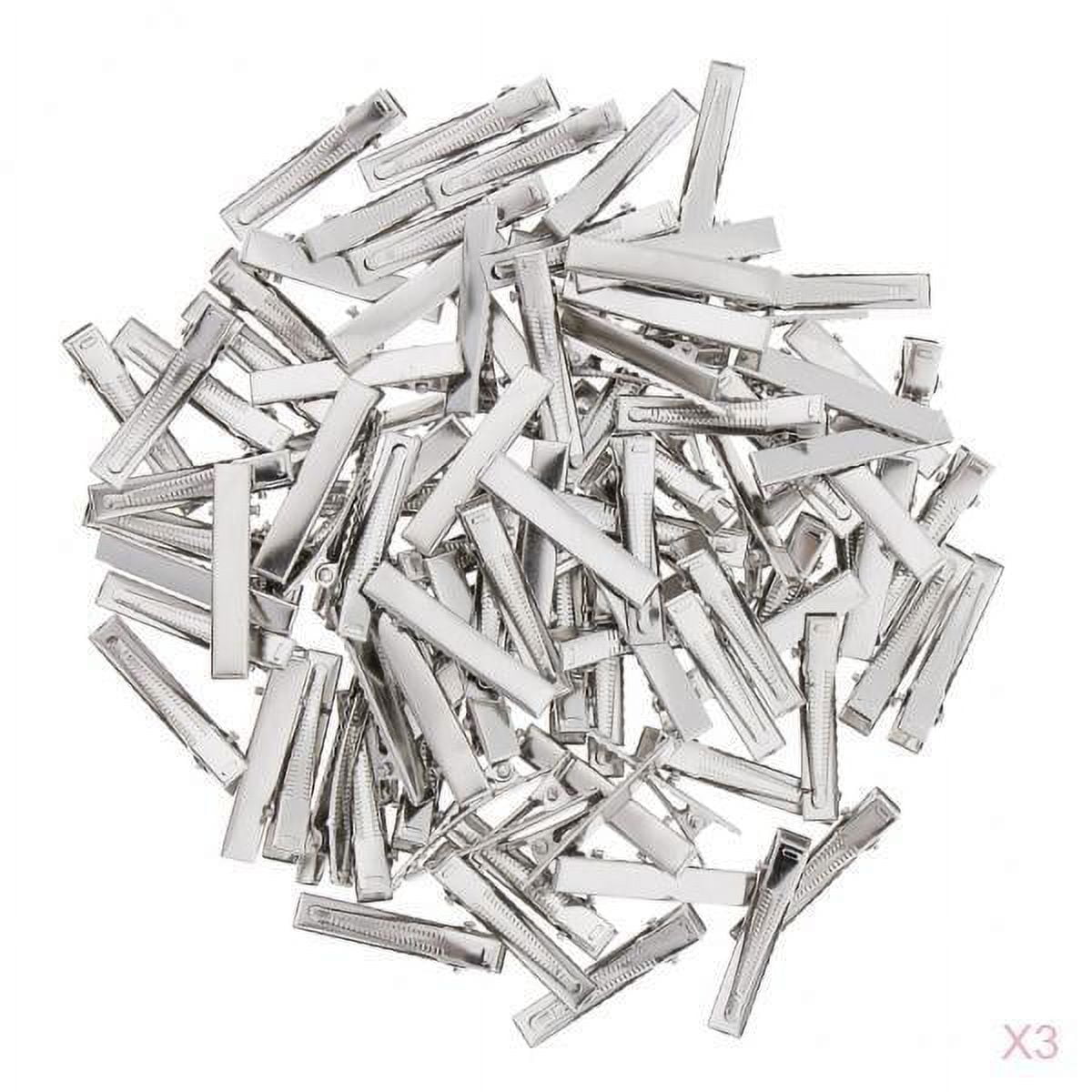 FVDPWYE 150Pcs Single Prong 6x55mm Metal Alligator Hair Clips with Teeth Salon Girls