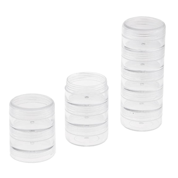 FVDPWYE 1Pcs Stackable Plastic Clear Makeup Small Storage Boxes Screw Containers Holder 7.5cmx3cm