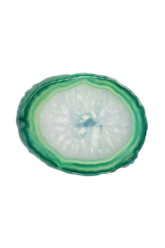 1x Agate Slice Polished Irregular Crystal Quartz Stone for DIY Pendant Charms Green