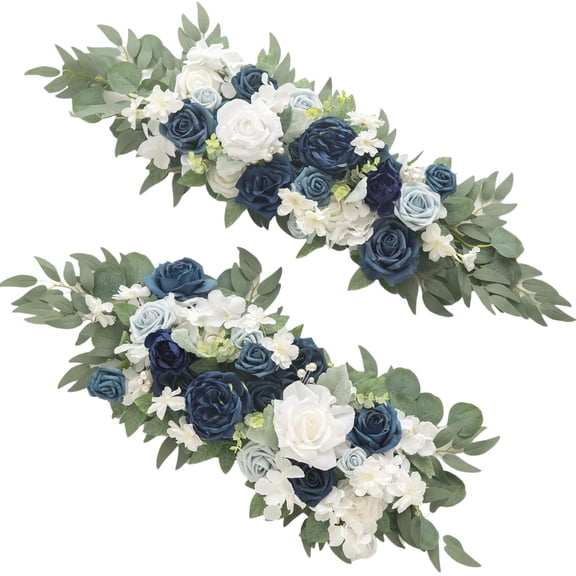 FVDPWYE 2 Artificial Handmade Flowers Garland Backdrop Wedding Arch Garden Flowers Front Blue