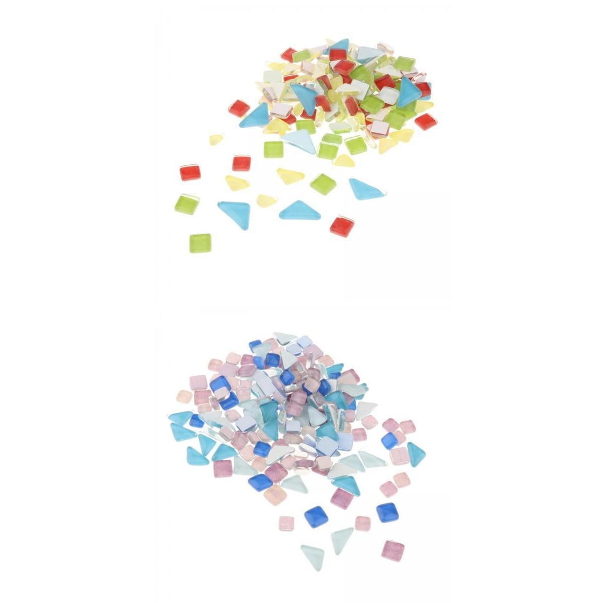 FVDPWYE 2 Pack Bright Mosaic Tiles Shining Flowerpot Coaster Glass Pieces Picture Sill